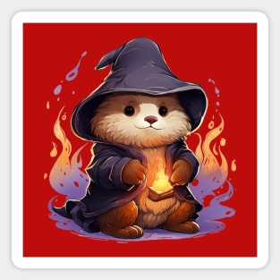 Sea Otter Wizard conjures fire Magnet